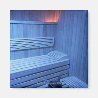 Aimant Un sauna bleu clair, Suède.