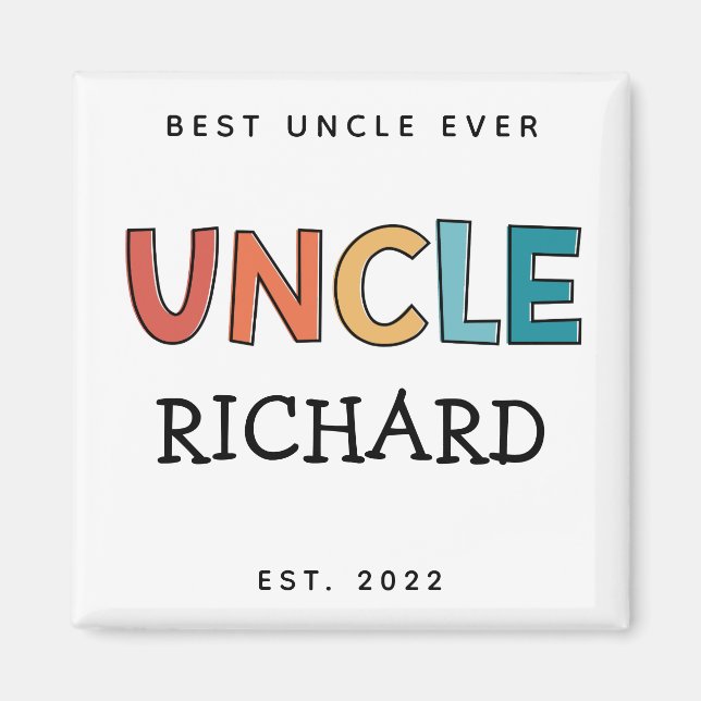 Aimant Uncle personnalisé Retro cadeau meilleur oncle jam (Devant)