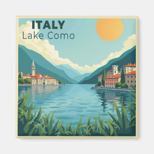 Aimant Une affiche de voyage classique nostalgique – Lac