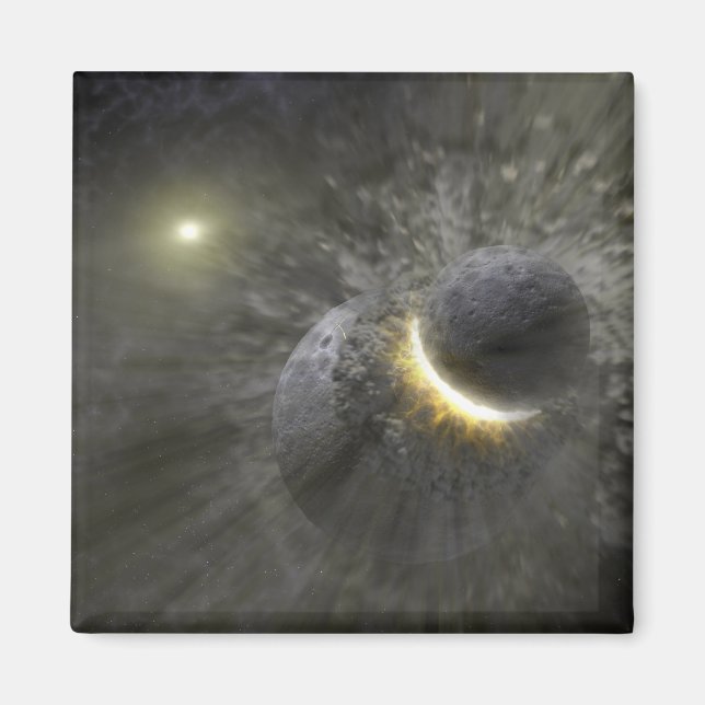 Aimant Une collision entre des objets massifs dans l'espa (Devant)