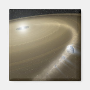 Aimant Une comète déchirée vers des schreds autour d'une 