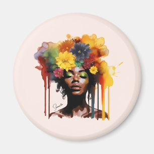 Aimant Une femme afro-américaine avec les cheveux d'afro-
