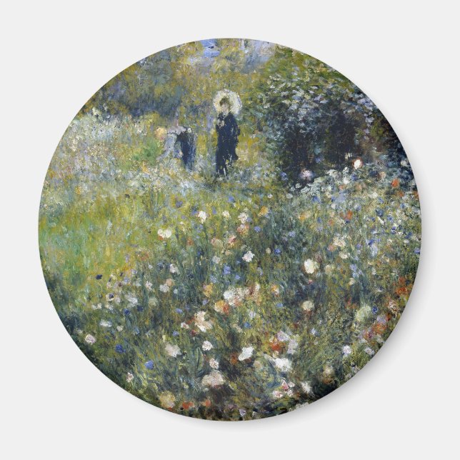 Aimant Une femme avec un parasol dans un jardin par Augus (Devant)