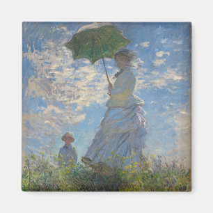 Aimant Une femme avec un parasol   Paysage français