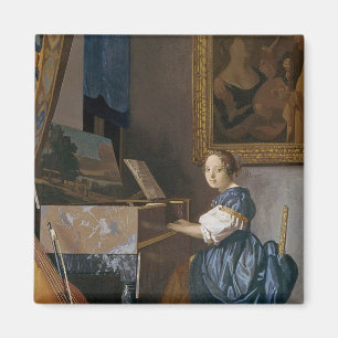 Aimant Une jeune dame assise à une virginal, vers 1670
