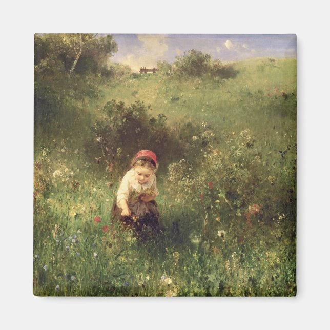 Aimant Une jeune fille dans un champ (Devant)