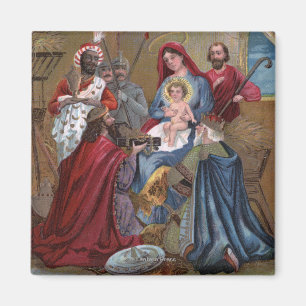 Aimant Une joyeuse scène de ChristmasNativity
