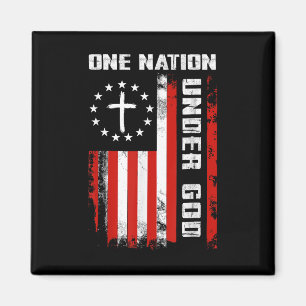 Aimant Une Nation Sous Dieu Croix Du Drapeau Américain 4e