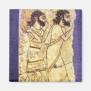 Aimant Une plaque dépeignant la marche de deux hommes