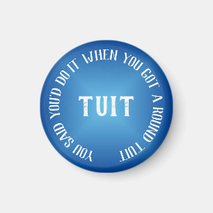 Aimant Une Tuit Ronde Humoristique Bleu Dégradé