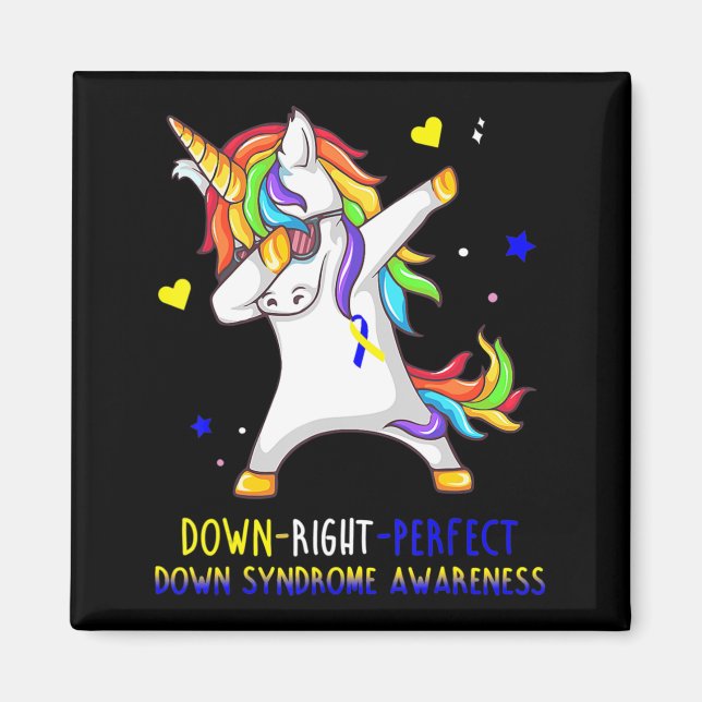Aimant Unicorn Down Droite Parfait Down Syndrome Awards (Devant)