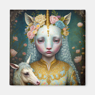 Aimant Unicorn Femme Imaginaire Art