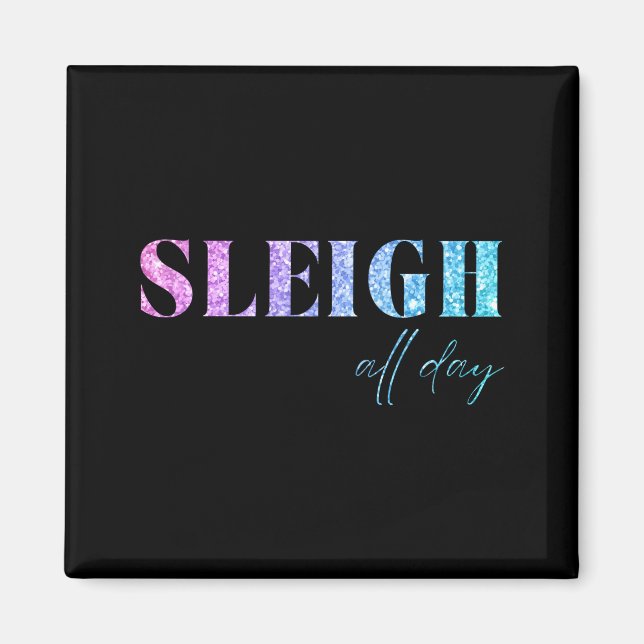 Aimant Unicorn Glitter Sleigh All Day Christmas  (Devant)