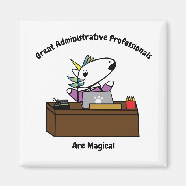 Aimant Unicorn Professionnel Administratif Personnaliser (Devant)