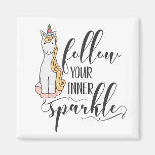 Aimant Unicorn Suivez votre partie interne Sparkle (Coule