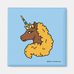 Aimant Unicorne Afro Jaune