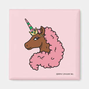 Aimant Unicorne Afro Rose clair