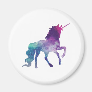 Aimant Unicorne aquarelle Silhouette