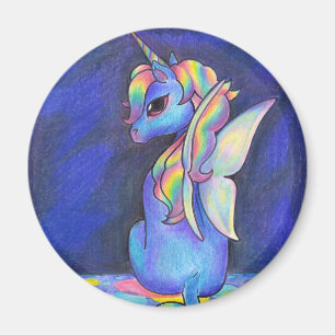 Aimant Unicorne de Féerie arc-en-ciel