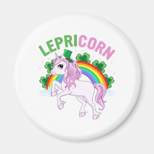 Aimant Unicorne de Lepricorne magique avec arc-en-ciel et