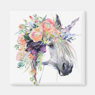Aimant Unicorne en fleurs