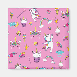 Aimant Unicorne Fan Club motif rose