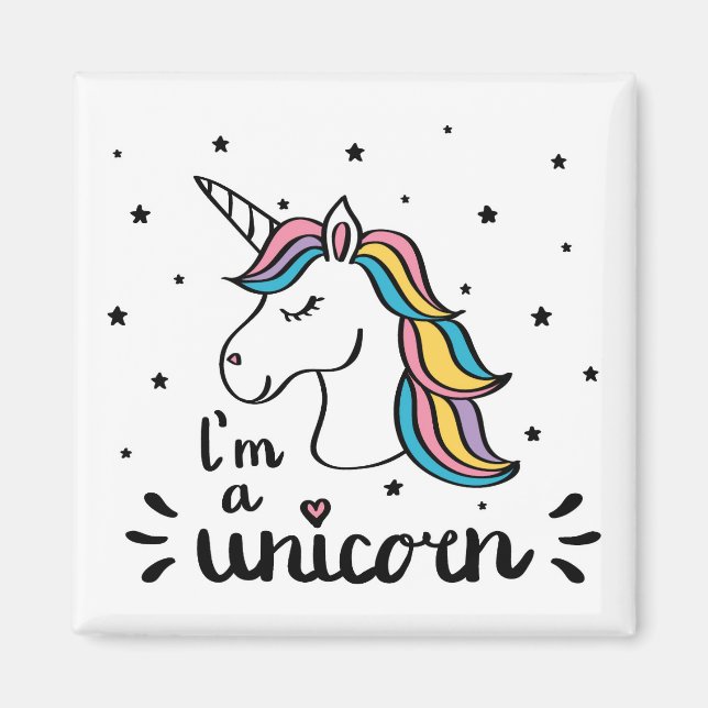 Aimant Unicorne | Je suis une licorne (Devant)