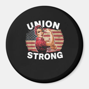 Aimant Union Strong - Fête du Travail Messy Bun USA Drape