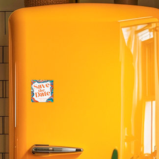 Aimant Unique Bold Boho Super Retro Wavy Enregistrer la d