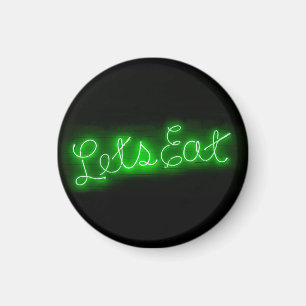 Aimant Unique Mangeons Neon Vintage Se connecter en vert