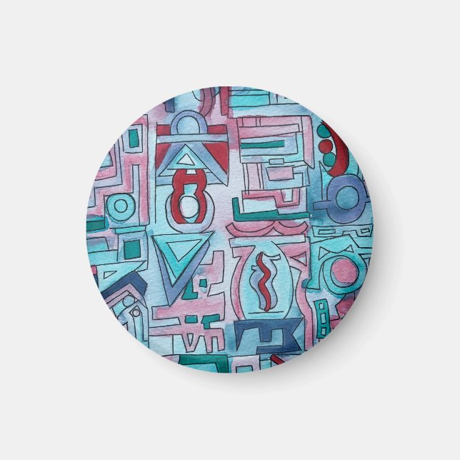 Aimant Urban Street Two-Funky Abstract Geometric Art (Devant)