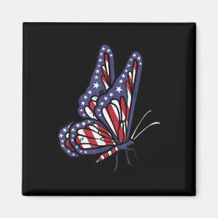 Aimant Us American Flag Butfly Memorial Day 4 juillet O