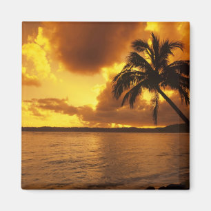 Aimant USA, Hawaii, Kauai, Lever de soleil coloré dans un
