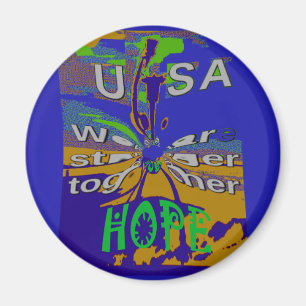 Aimant USA Hope Message Art