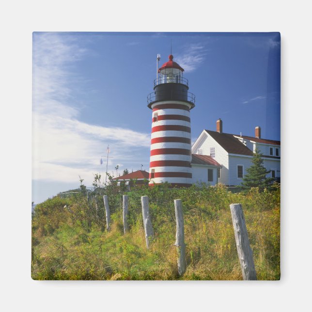 Aimant USA, Maine, Lubec. Phare de West Quoddy Head (Devant)