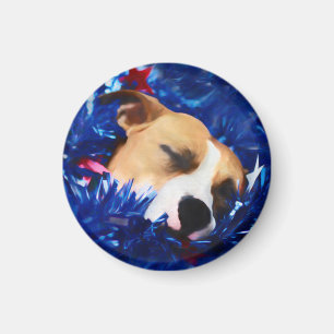 Aimant USA Patriotique Chien American Pit Bull Terrier