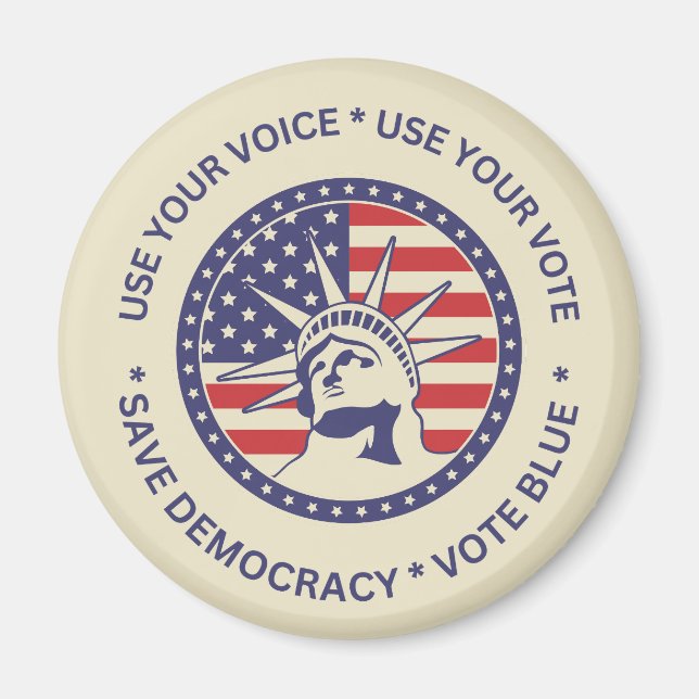 Aimant Utiliser Votre Vote Badge De Liberté Patriotique (Devant)