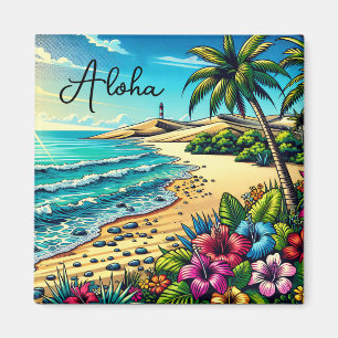 Aimant Vacances Aloha Océan Tropical