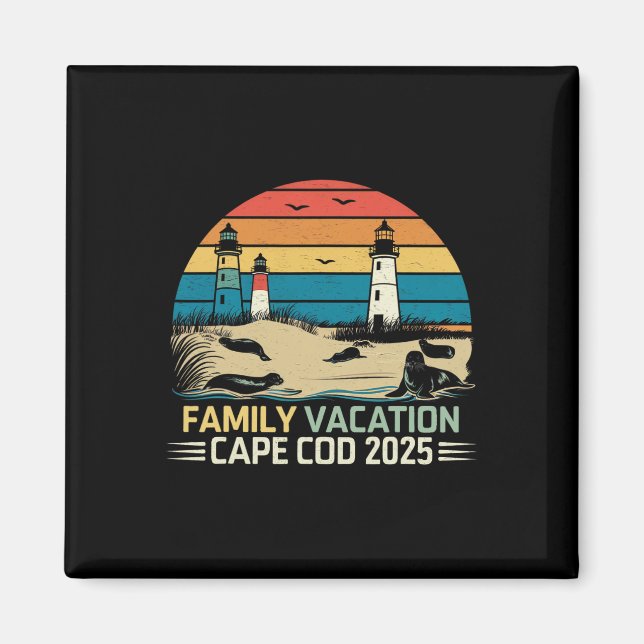 Aimant Vacances en famille Cape Cod 2025 Vacances côtière (Devant)