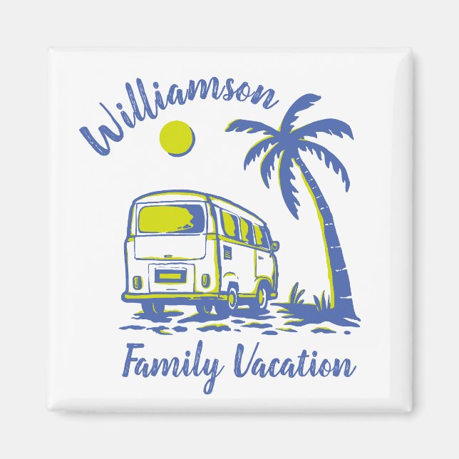 Aimant Vacances familiales personnalisées (Devant)
