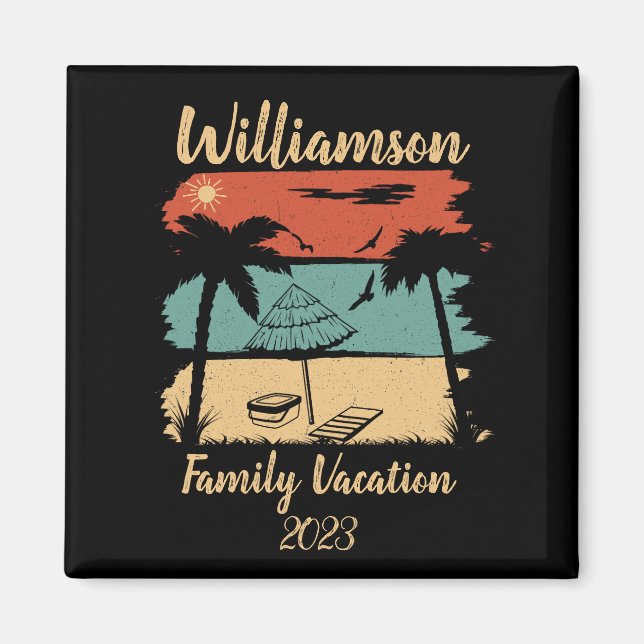 Aimant Vacances familiales personnalisées (Devant)