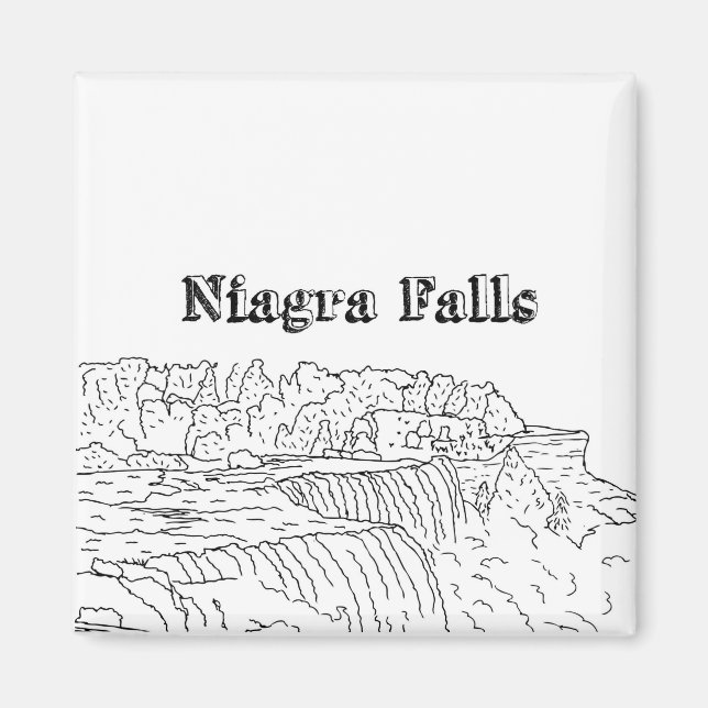 Aimant Vacances Niagara Falls Dessin Vacances Art Travel (Devant)