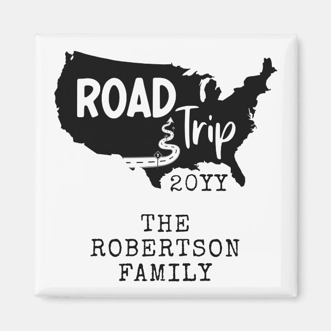 Aimant Vacances personnalisées | Family Road Trip USA Car (Devant)