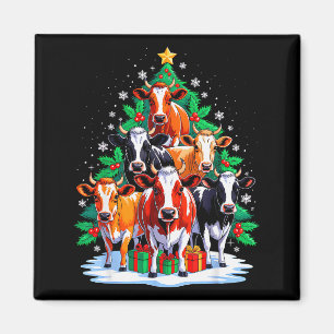 Aimant Vache Arbre Noël Amoureux de Vache Xmas Équipe Hom