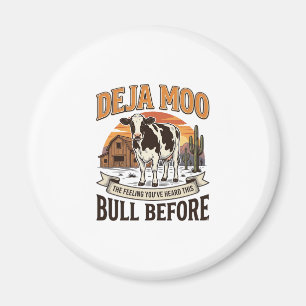 Aimant Vache drôle Deja Moo Création de chemise western v