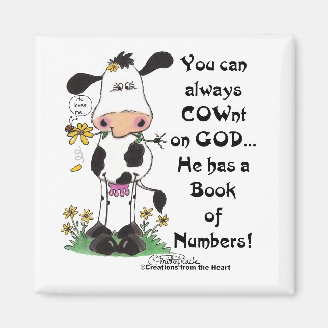 Aimant Vache et coccinelle Pas de Vache sur Dieu (Devant)