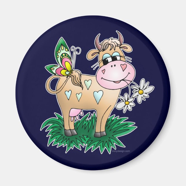 Aimant Vache et papillon (Devant)