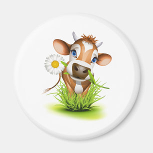 Aimant Vache Jersey dans l'herbe