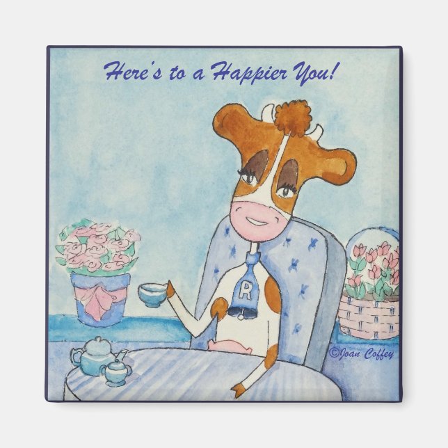 Aimant Vache mignonne Ruthie-Moo (Devant)