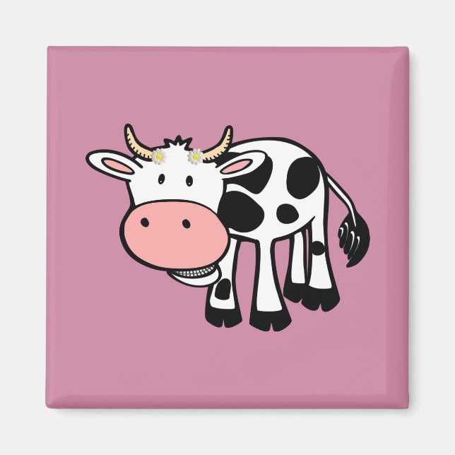 Aimant Vache souriante avec marguerites (Devant)